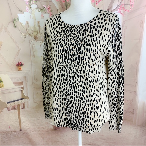 NEW J Crew Leopard Animal Print  Crew Neck… - Picture 2 of 10